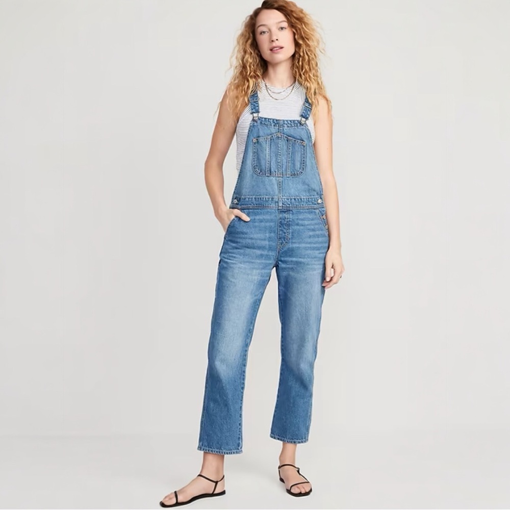 NWT Old Navy Slouchy Straight Ankle Jean Overalls